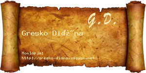 Gresko Diána névjegykártya